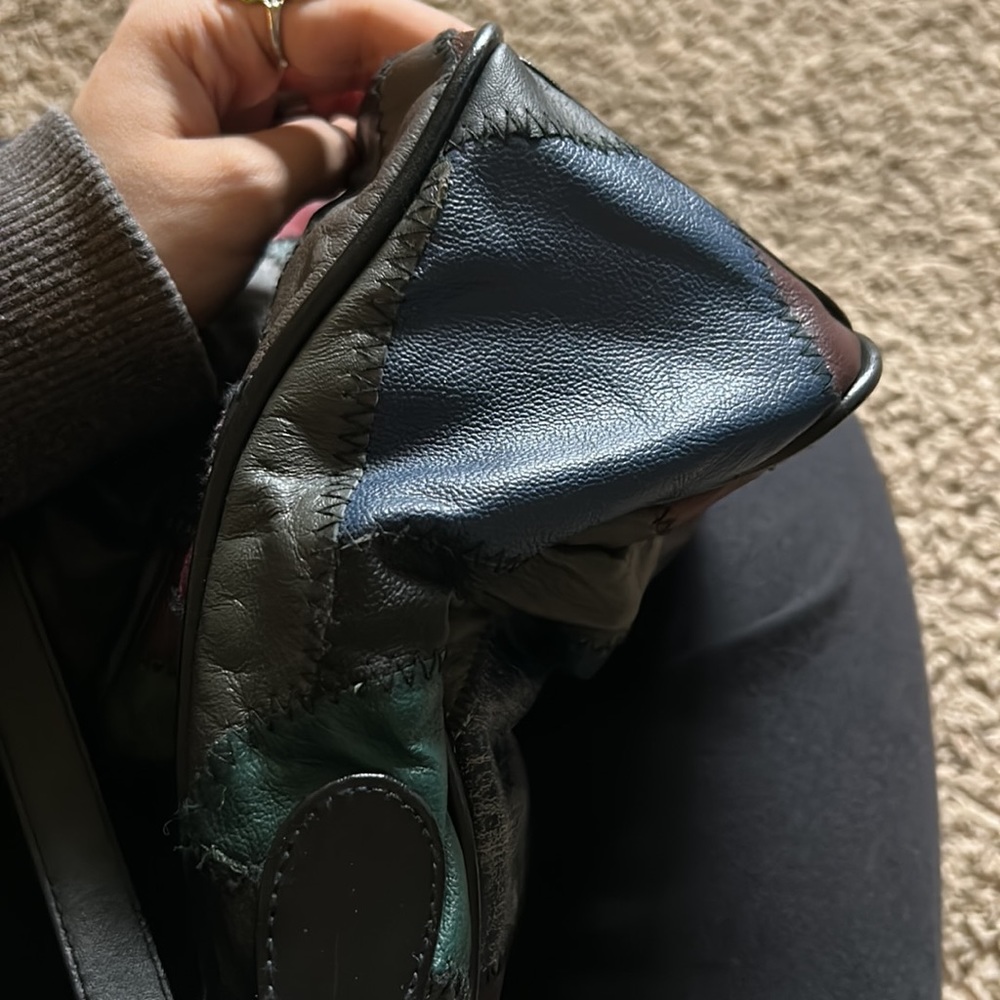 Vtg Multicolor Patchwork Purse - image 3